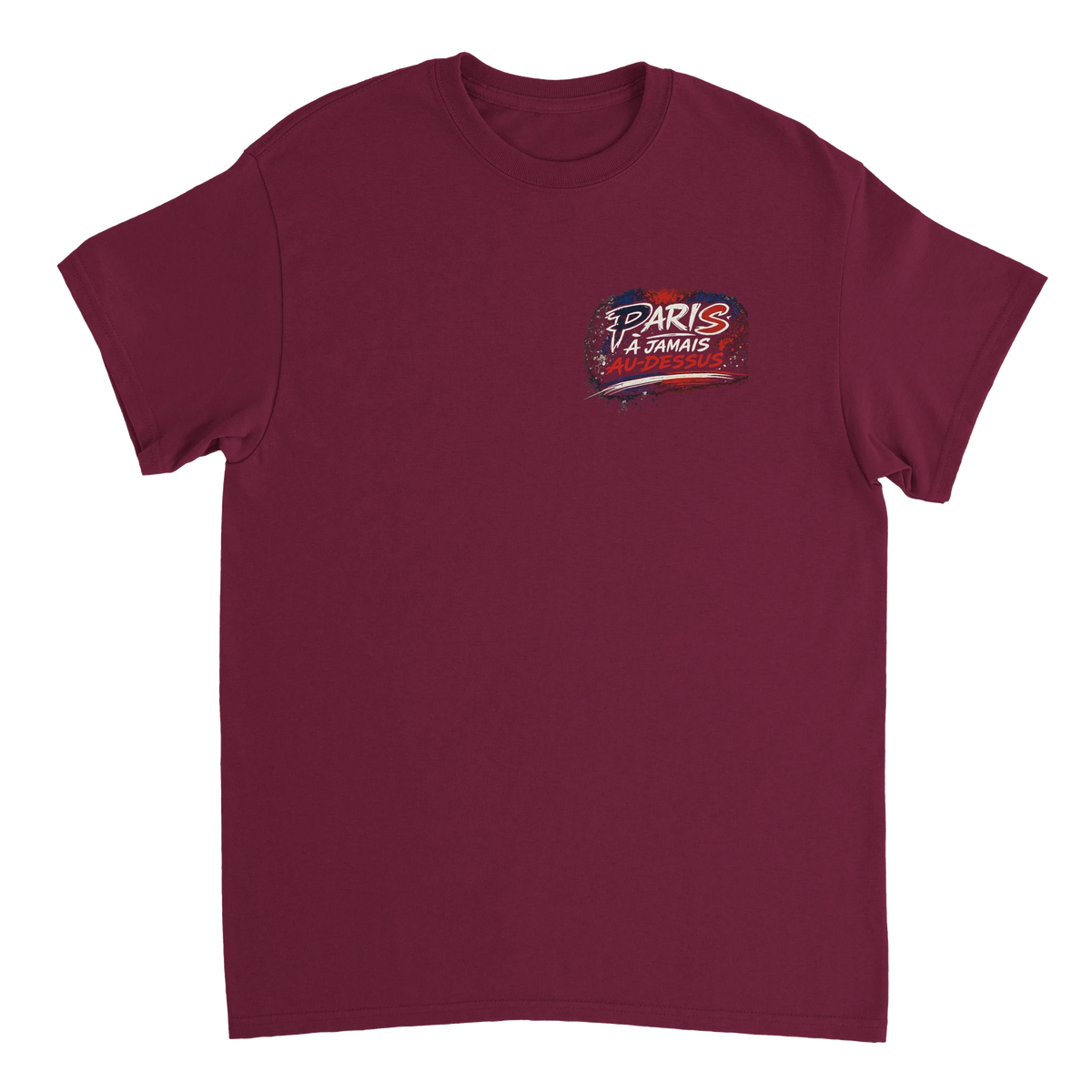 T-shirt streetwear Paris À Jamais Au-Dessus coloris bordeaux